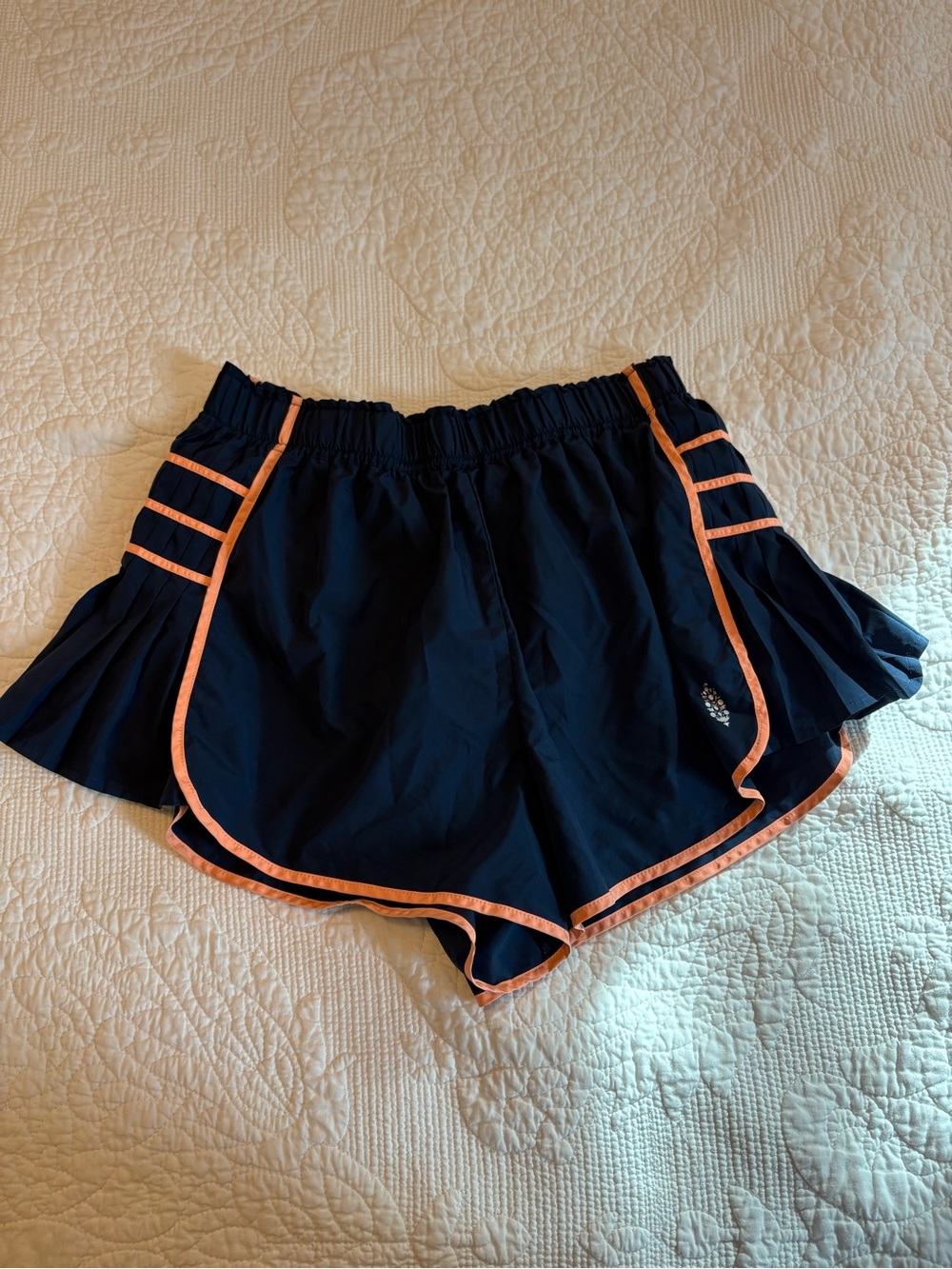 Free people movement Navy Athletic Shorts with Coral Trim
